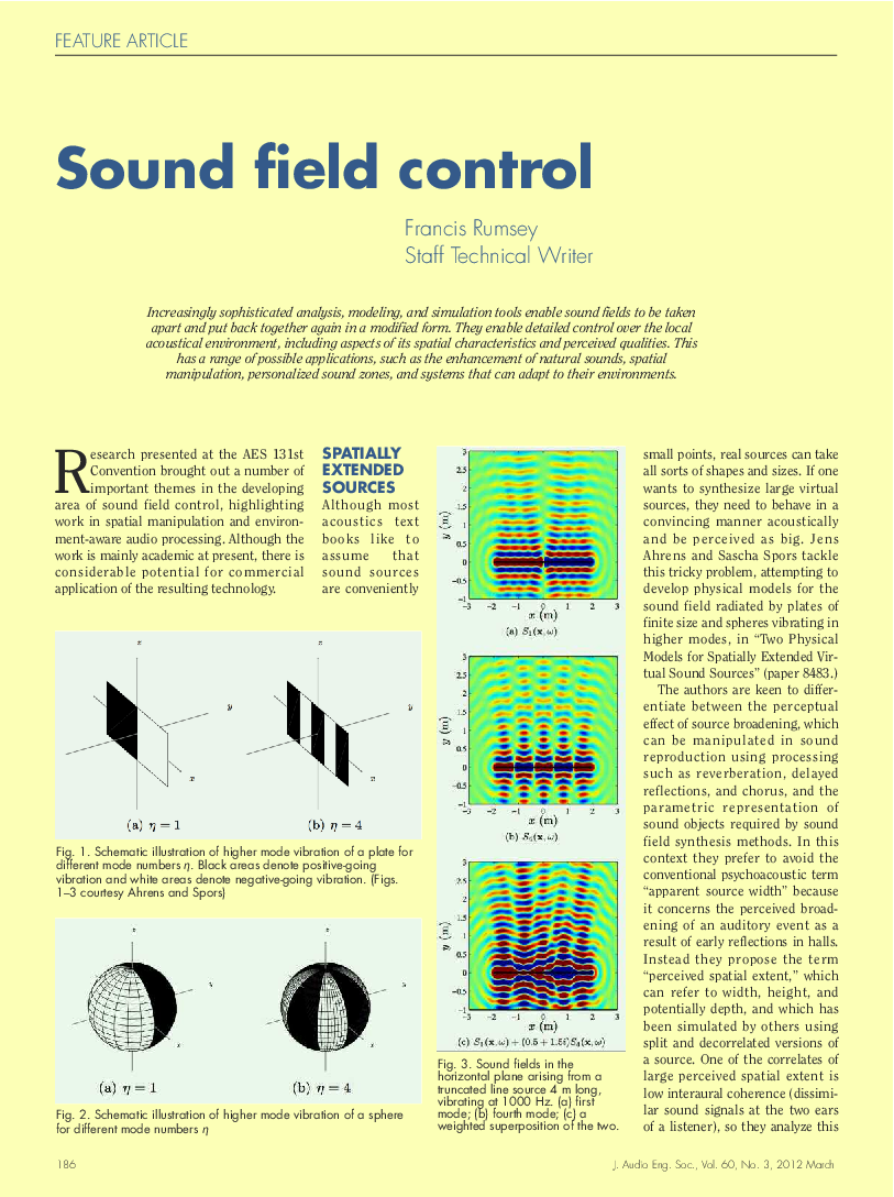 First page of “Sound Field Control”